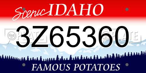 3Z65360 Idaho License Plate