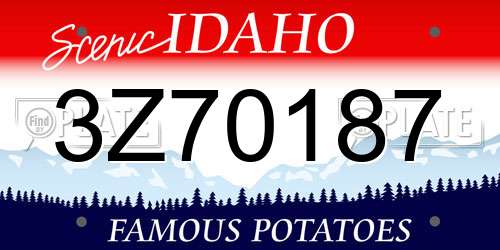 3Z70187 Idaho License Plate