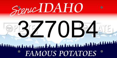 3Z70B4 Idaho License Plate