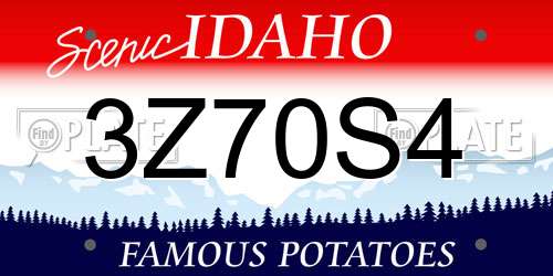 3Z70S4 Idaho License Plate