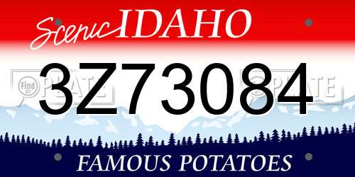 3Z73084 Idaho License Plate