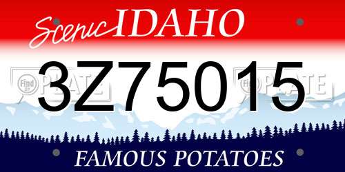 3Z75015 Idaho License Plate