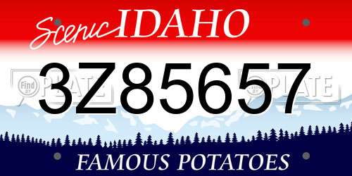 3Z85657 Idaho License Plate