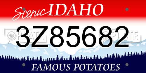 3Z85682 Idaho License Plate