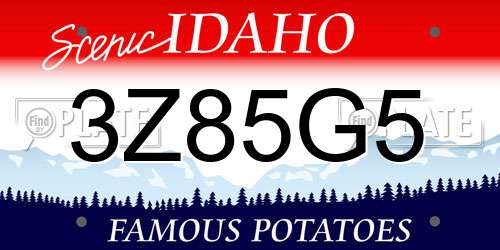 3Z85G5 Idaho License Plate