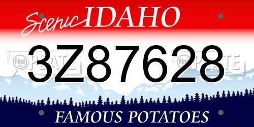 3Z87628 Idaho License Plate
