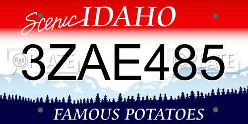 3ZAE485 Idaho License Plate