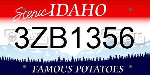 3ZB1356 Idaho License Plate