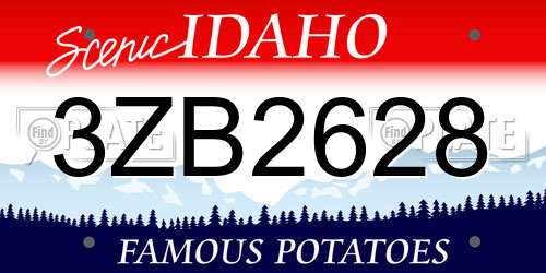3ZB2628 Idaho License Plate