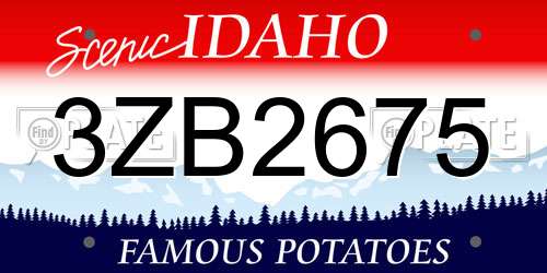 3ZB2675 Idaho License Plate