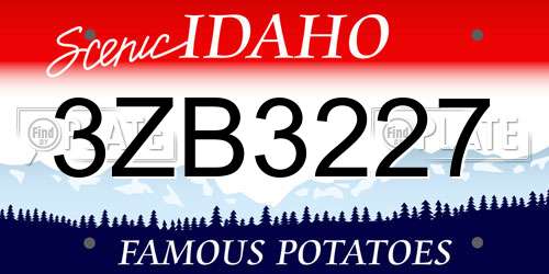 3ZB3227 Idaho License Plate
