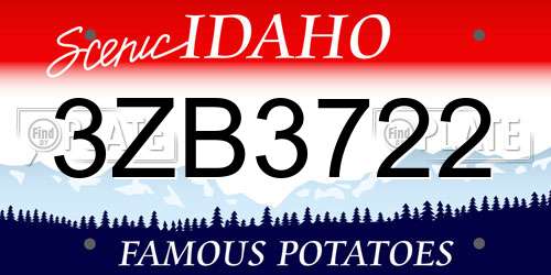 3ZB3722 Idaho License Plate