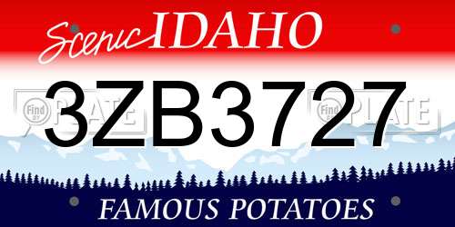 3ZB3727 Idaho License Plate