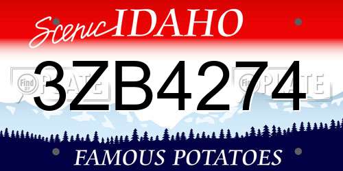 3ZB4274 Idaho License Plate