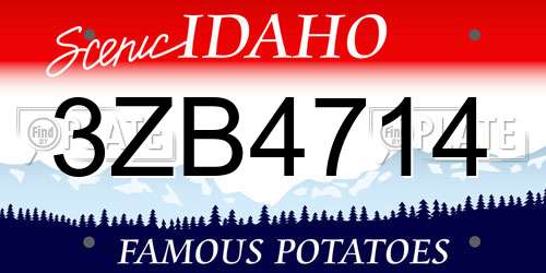 3ZB4714 Idaho License Plate