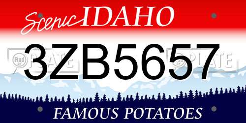 3ZB5657 Idaho License Plate