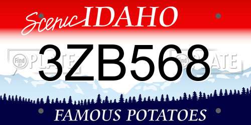 3ZB568 Idaho License Plate