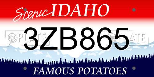 3ZB865 Idaho License Plate