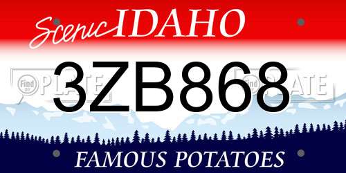 3ZB868 Idaho License Plate