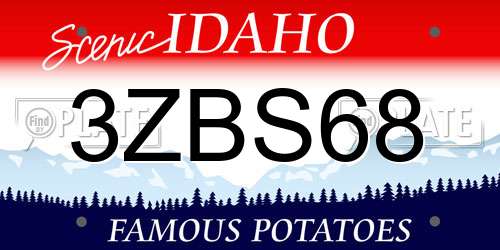 3ZBS68 Idaho License Plate
