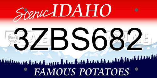3ZBS682 Idaho License Plate