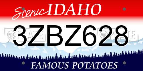 3ZBZ628 Idaho License Plate