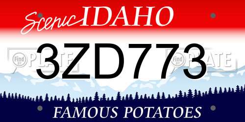 3ZD773 Idaho License Plate