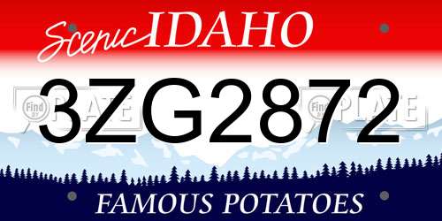 3ZG2872 Idaho License Plate