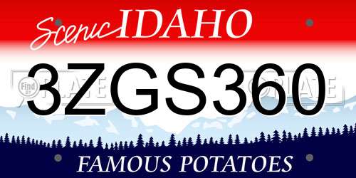 3ZGS360 Idaho License Plate