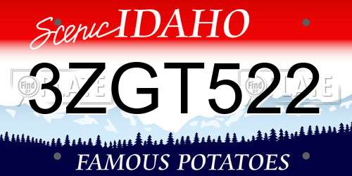 3ZGT522 Idaho License Plate