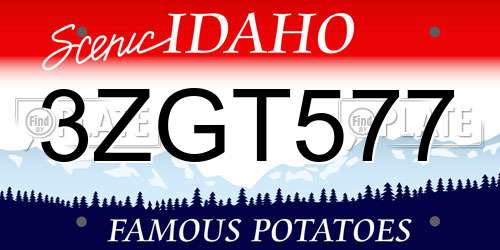 3ZGT577 Idaho License Plate