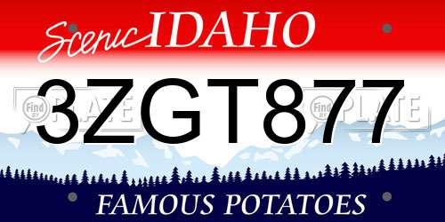 3ZGT877 Idaho License Plate