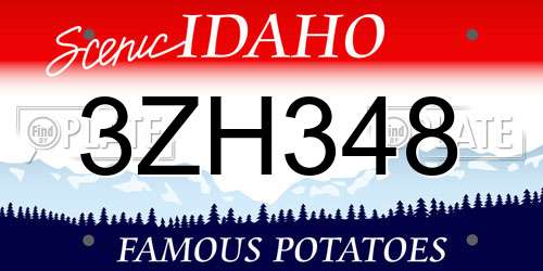 3ZH348 Idaho License Plate