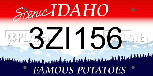3ZI156 Idaho License Plate