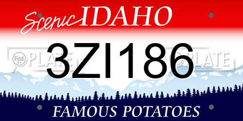 3ZI186 Idaho License Plate