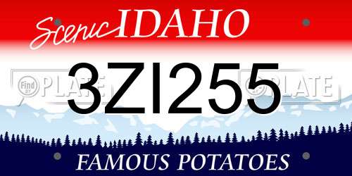 3ZI255 Idaho License Plate