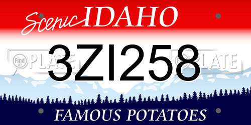 3ZI258 Idaho License Plate
