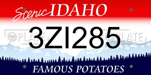 3ZI285 Idaho License Plate