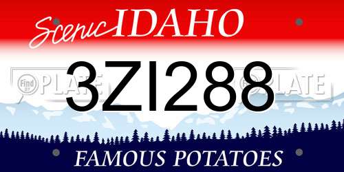 3ZI288 Idaho License Plate