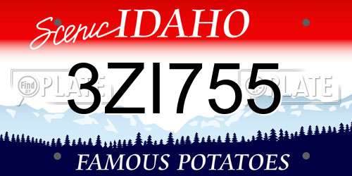 3ZI755 Idaho License Plate