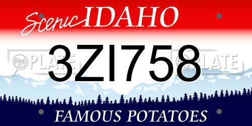3ZI758 Idaho License Plate
