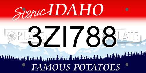 3ZI788 Idaho License Plate