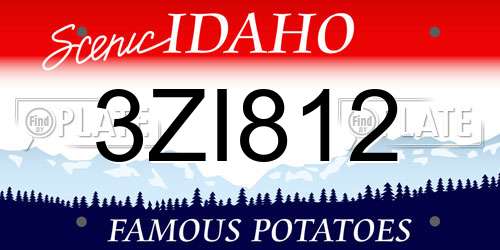 3ZI812 Idaho License Plate