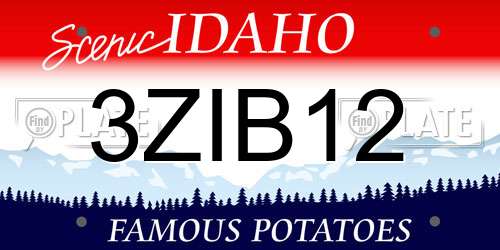 3ZIB12 Idaho License Plate
