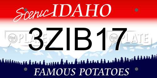 3ZIB17 Idaho License Plate