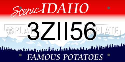 3ZII56 Idaho License Plate