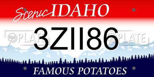 3ZII86 Idaho License Plate