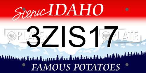 3ZIS17 Idaho License Plate