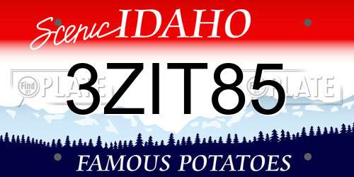 3ZIT85 Idaho License Plate