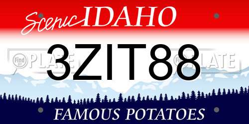 3ZIT88 Idaho License Plate